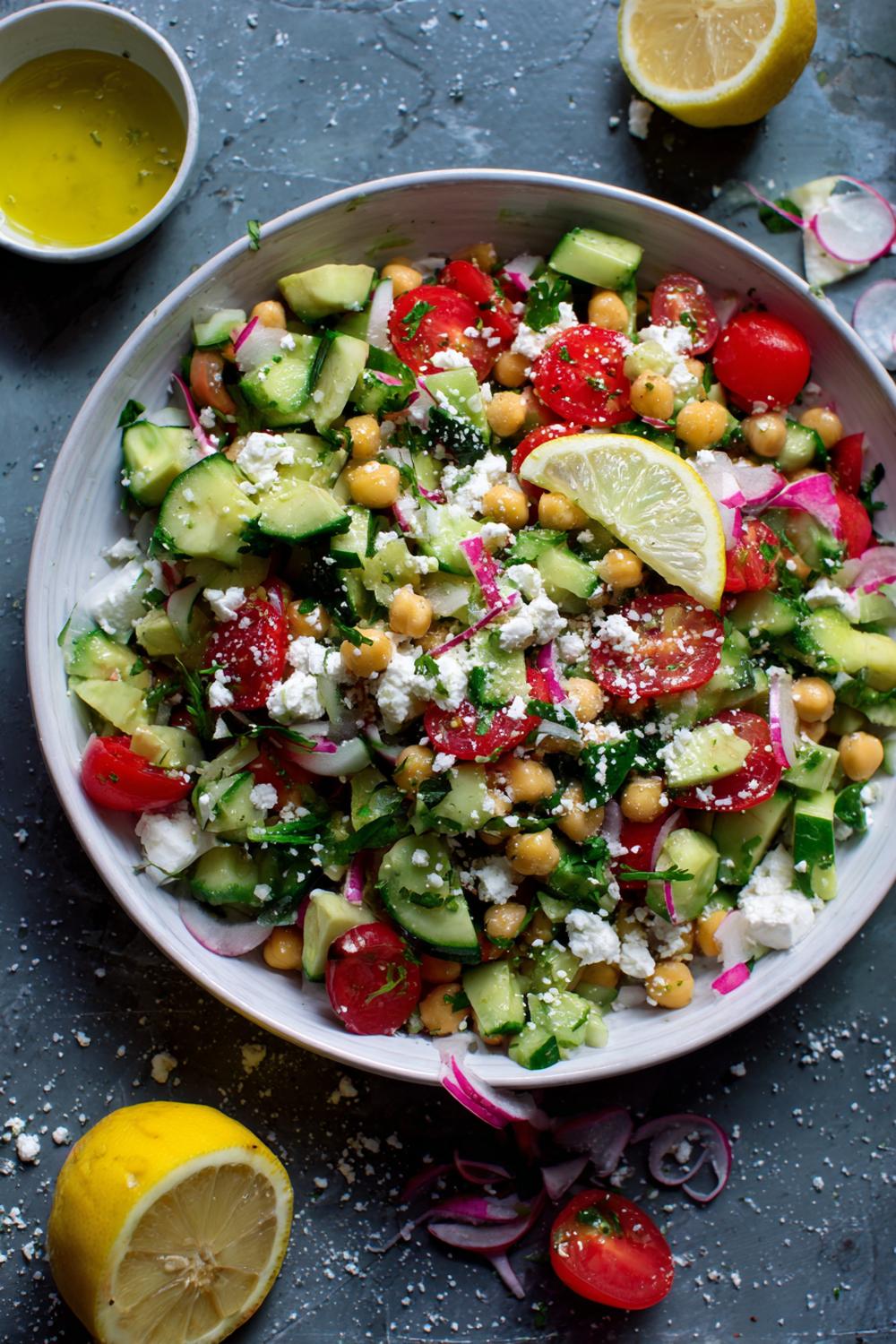 Homemade Chickpea Feta Avocado Salads in 2026